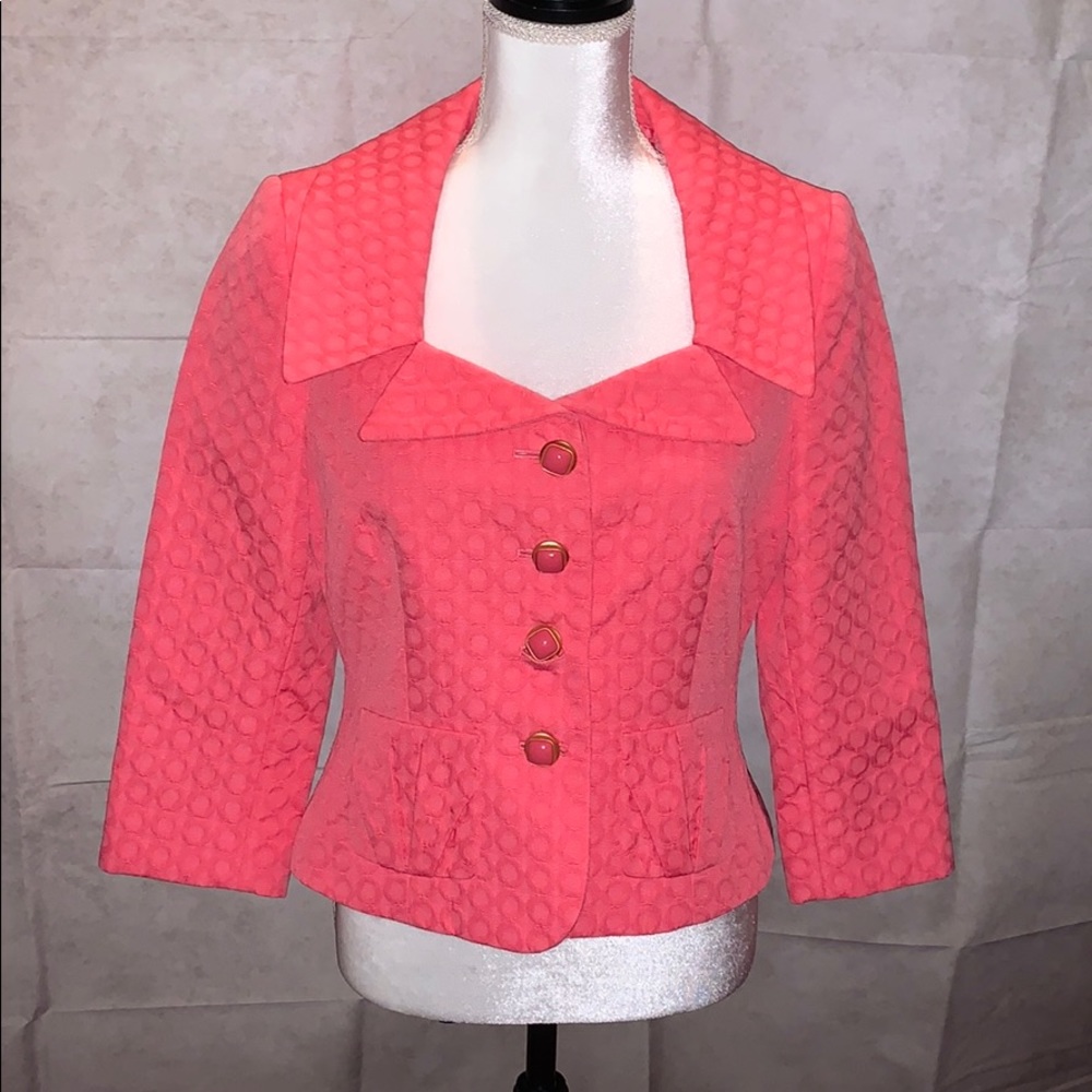 Women’s Coral Textured Button-Front Blazer